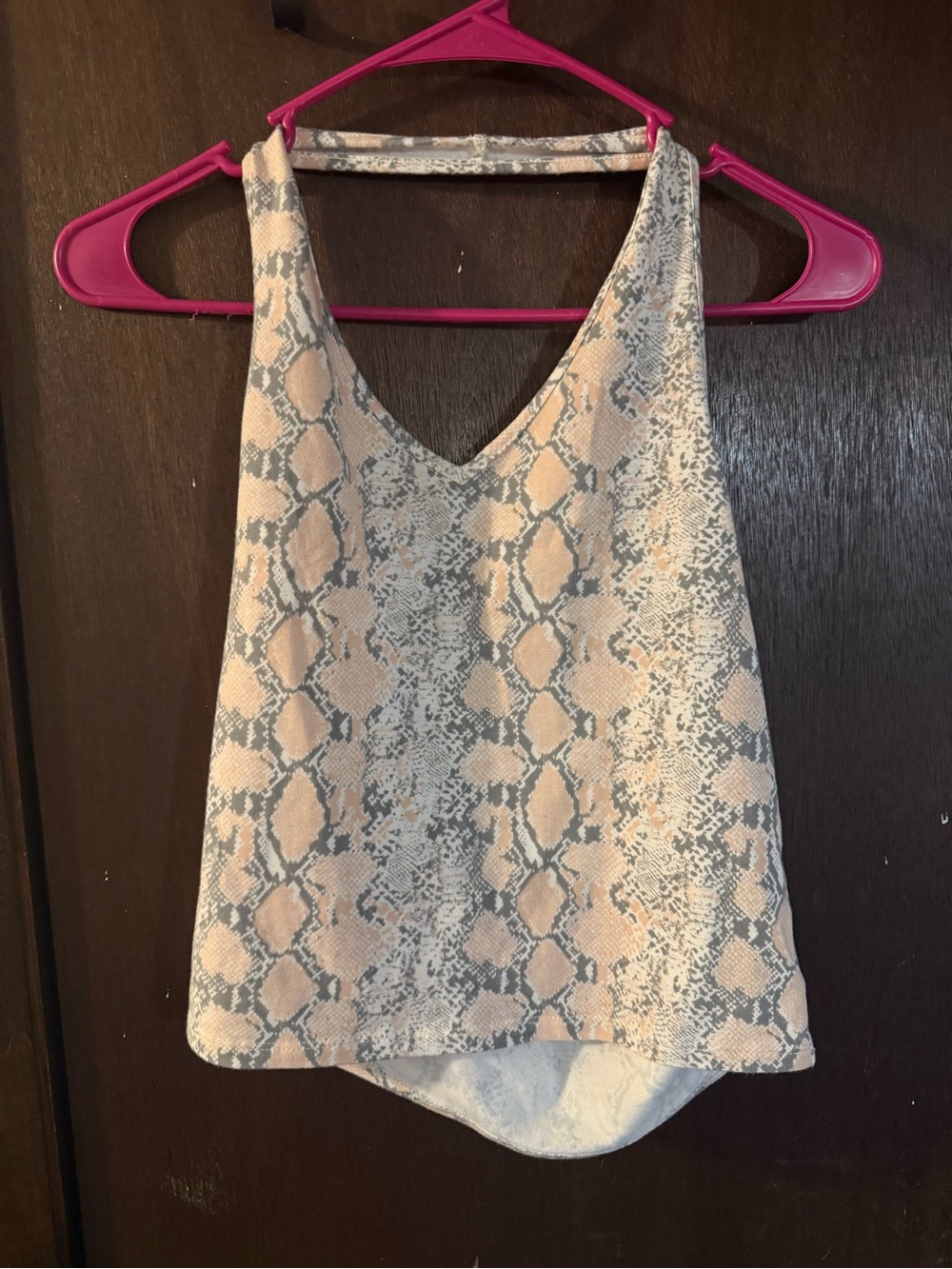 Aeropostale Snake Print Cropped Tank Top in Beige and Gray